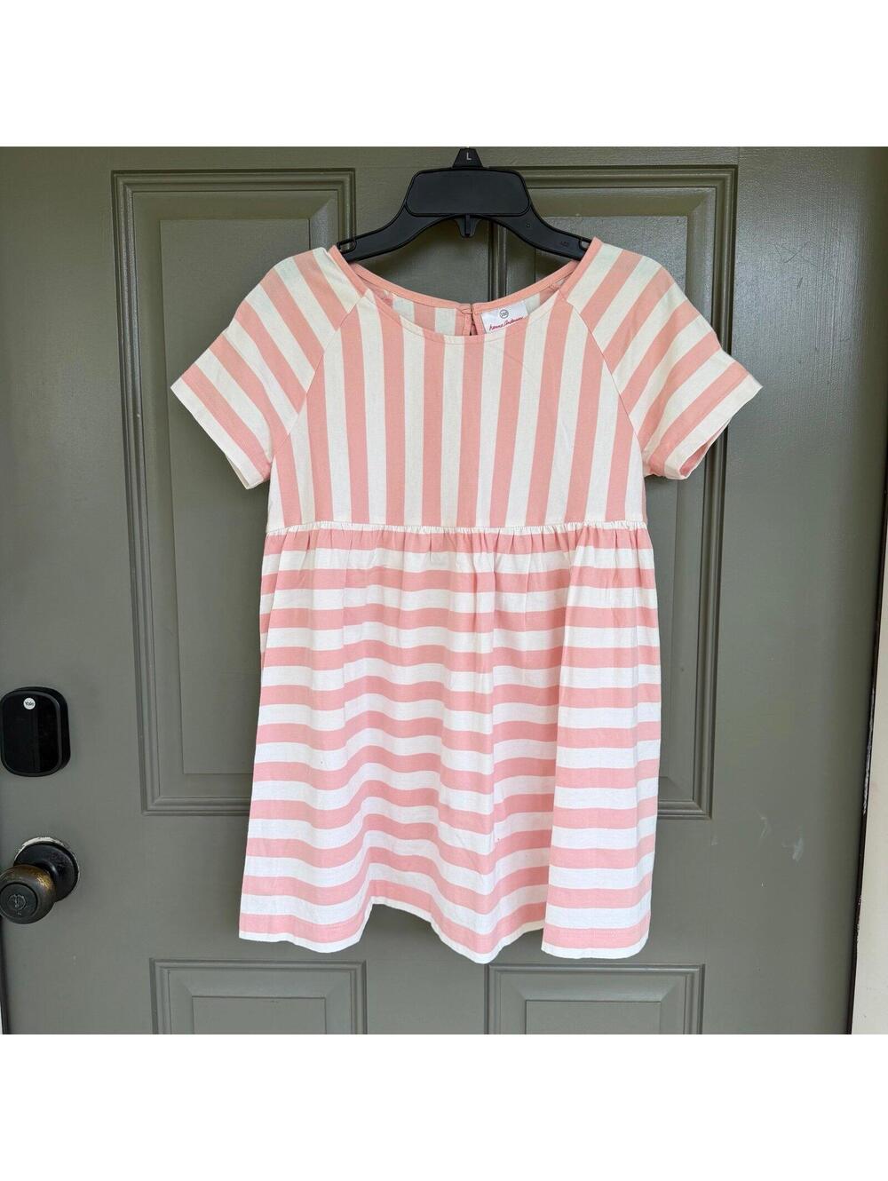 Hanna Andersson Pink & White Stripe Tunic Top 160